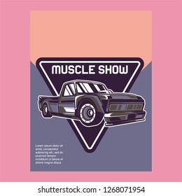 Retro style muscle car - Vector 