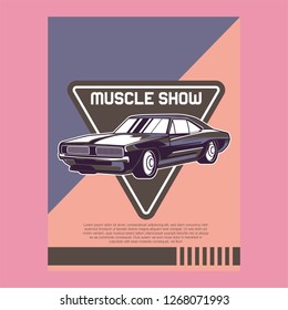 Retro style muscle car - Vector 