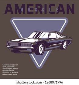 Retro style muscle car - Vector 