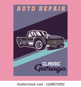 Retro style muscle car - Vector 
