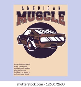 Retro style muscle car - Vector 