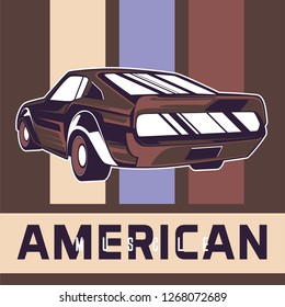 Retro style muscle car - Vector 