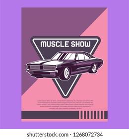 Retro style muscle car - Vector 