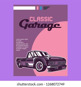 Retro style muscle car - Vector 