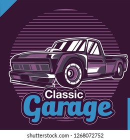 Retro style muscle car - Vector 