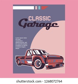 Retro style muscle car - Vector 