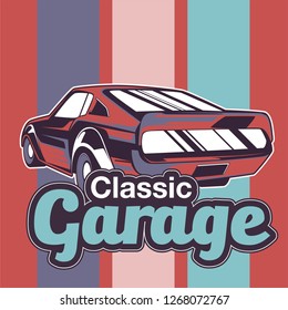 Retro style muscle car - Vector 