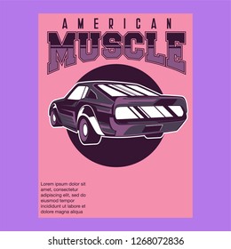 Retro style muscle car - Vector 
