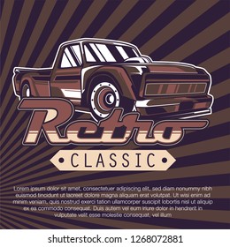 Retro style muscle car - Vector 