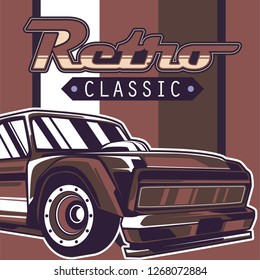 Retro style muscle car - Vector 