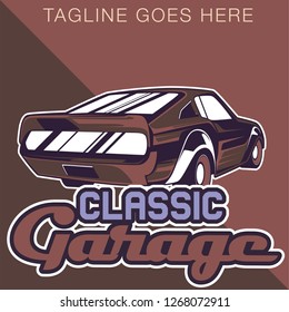 Retro style muscle car - Vector 
