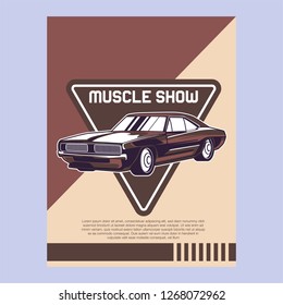 Retro style muscle car - Vector 