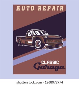 Retro style muscle car - Vector 