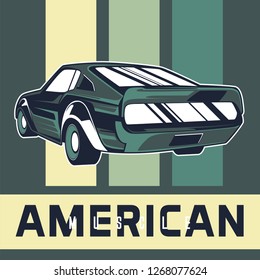 Retro style muscle car - Vector 