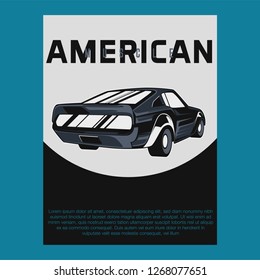 Retro style muscle car - Vector 