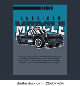 Retro style muscle car - Vector 