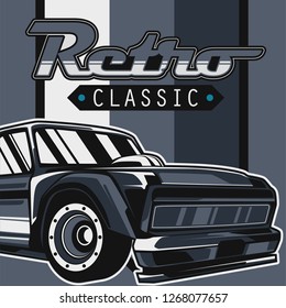 Retro style muscle car - Vector 