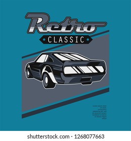 Retro style muscle car - Vector 