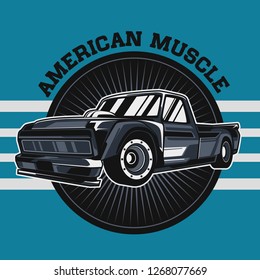 Retro style muscle car - Vector 