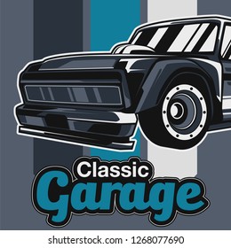 Retro style muscle car - Vector 