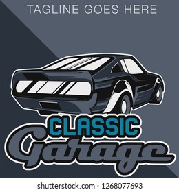 Retro style muscle car - Vector 