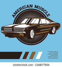 Retro style muscle car - Vector 