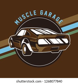 Retro style muscle car - Vector 