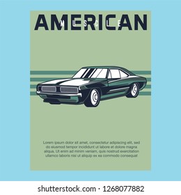 Retro style muscle car - Vector 