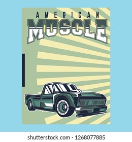 Retro style muscle car - Vector 