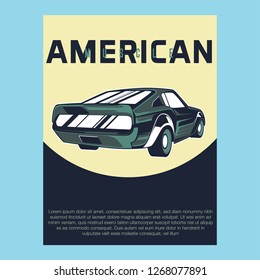 Retro style muscle car - Vector 