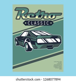 Retro style muscle car - Vector 