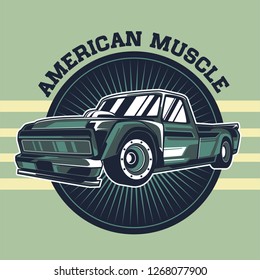 Retro style muscle car - Vector 