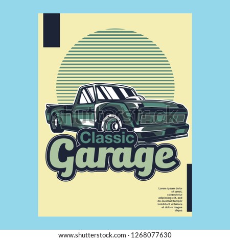 Retro style muscle car - Vector 
