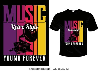 RETRO STYLE MUSIC T-SHIRT DESIGN Illustration Vector Graphic typography. Print for t-shirts and another, trendy apparel design
