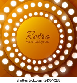 Retro style neon light circle background. Vector eps10.