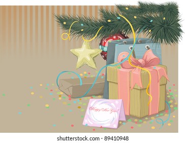 Retro Style New Year Card with blank space for your text