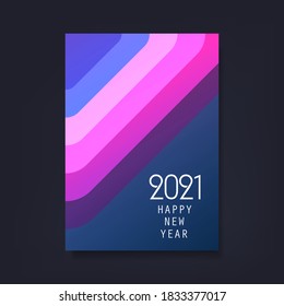 Diseño de volante, tarjeta o vector de fondo de Año Nuevo estilo retro - 2021
