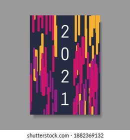Retro Style New Year Flyer, Card or Background Vector Design - 2021