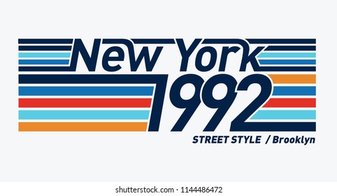 Retro style New York vector typography, for t-shirt prints and other uses.