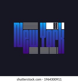 Tipografía vectorial de Nueva York de estilo retro, para impresiones de camisetas y otros usos.