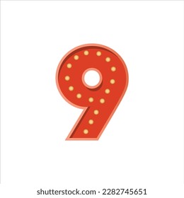 Retro Style Numbers Design Vector