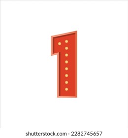 Retro Style Numbers Design Vector