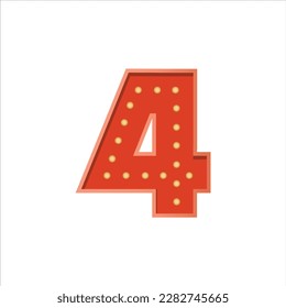 Retro Style Numbers Design Vector