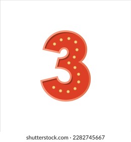Retro Style Numbers Design Vector