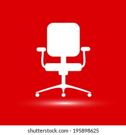 retro style office chair icon isolated on brown background