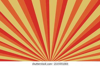 retro style orange, red and yellow sunburst background, vector illustration