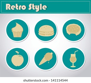 retro style over blue background vector illustration