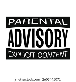 A retro style Parental Advisory Explicit Content sticker reminiscent of 90s and early 2000s music industry graphics