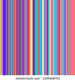 Retro style pastel colored vertical striped lines background. Ideal for fabric, textile, linen, drapery, cloth or other textured and patterned works.