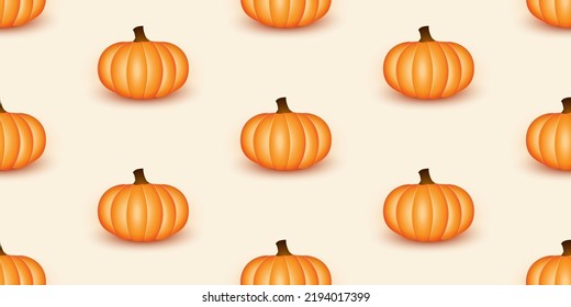Retro Style Pattern Background Design, Rows of Many Pumpkins - Texture, Wallpaper Template for Web in Editable Vector Format